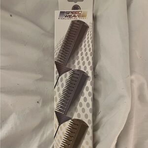 Set of Three speed weave Brown Hair Combs